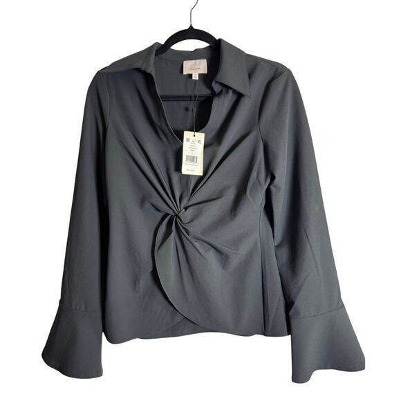 CINQ A SEPT McKenna Top NWT $295 Flared Cuff Twist at Waist Size M - Picture 5 of 9